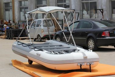 China Wider Bow Inflatable Fishing Pontoon Boats , Small Pontoon Boats 380 Cm OEM Accepted supplier
