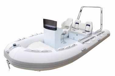 China Durable Luxury Aluminum Rib Boat 216 Cm Width Impermeable Heavy Duty Deep - V Alloy Hull supplier