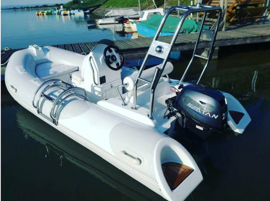 China 2022 hard bottom inflatable boat  13ft orca rib390C with back cabin  and fibberglass end supplier
