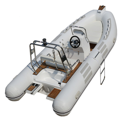 China 2022 orca  hypalon rib boat 16ft with fuel tank light grey rib480D with back steps supplier