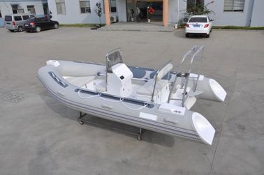 China PVC Small Inflatable Fishing Boats Rib430 Light Grey With Inflatable Tube supplier