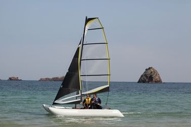China Aluminum Mast Inflatable Sailing Boat Transparent Large Catamaran Sailboats For 4 Persons supplier