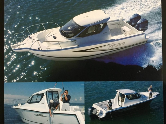 China 2023 new 27ft fiberglass hull  boat for fishing and relaxing with cabin supplier
