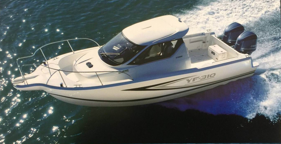 China 2023 new 8.7m GRP fishing yacht with cabin in cheap price with two engines supplier