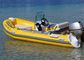 Yellow Small Rib Boat Outside PVC Layer Fiberglass Hull 390cm With Canopy supplier