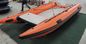 Light Weight Catamaran Pontoon Boat , 430 Cm Inflatable Catamaran Deck Boat supplier