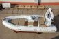 Rigid Hull Inflatable Fishing Pontoon Boats Light Grey 16 Feet With Sunbed supplier