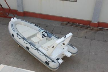 Rigid Hull Inflatable Fishing Pontoon Boats Light Grey 16 Feet With Sunbed supplier