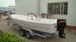 White 6.8m Fiberglass Fishing Boats 120L Fuel Tank 3 Rod Holders  With Trailer supplier