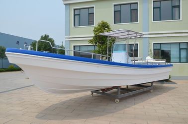 Stability Blue Freshwater Fishing Boats , Fiberglass 8m Pleasure Fishing Boats supplier