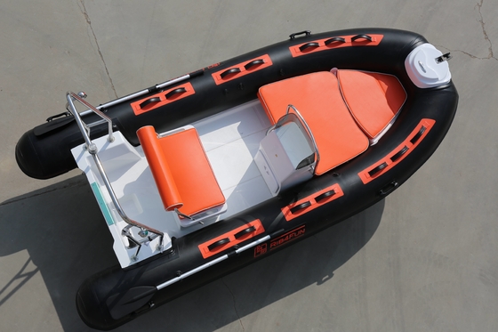Max Power 20HP/14.91KW Small Rib Boat designed with Self-bailing and Fiberglass supplier