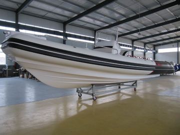 12 Person Max Luxury Inflatable Hull Boats , Fiberglass + Hypalon Rib Boat supplier